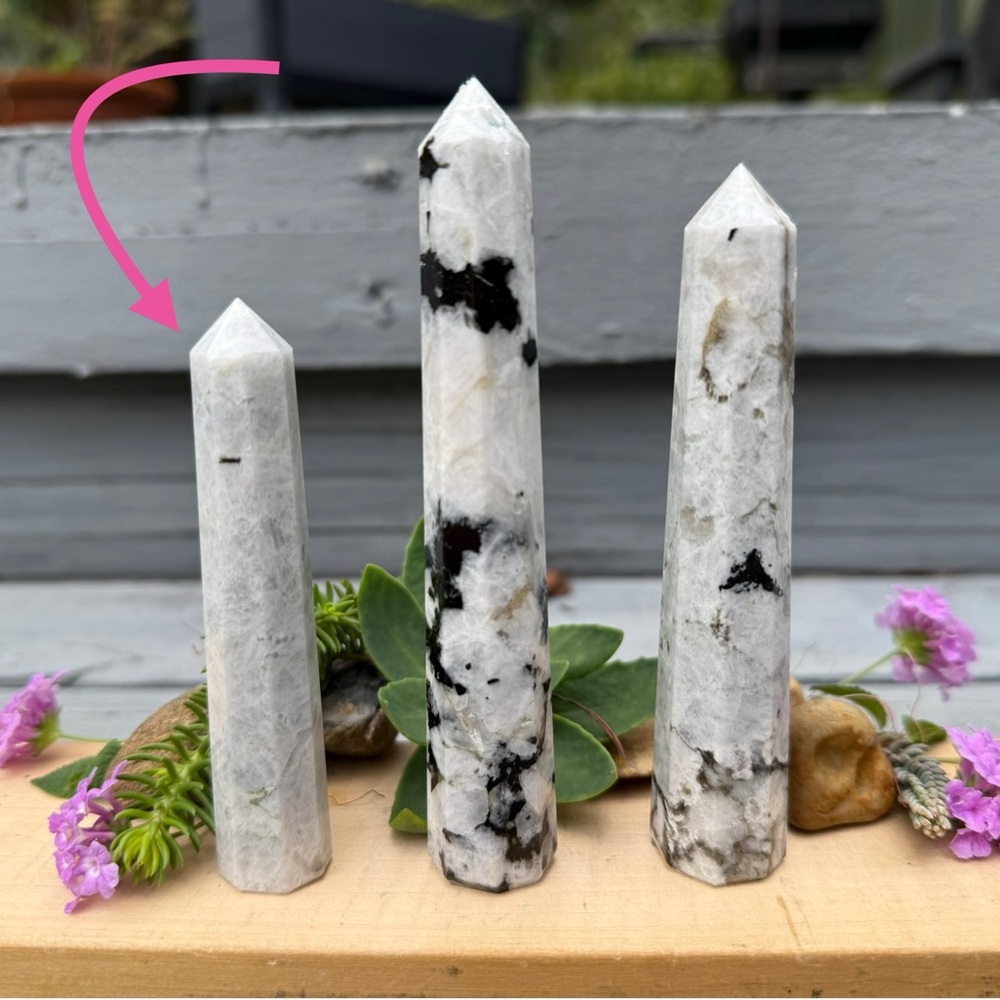 Elegant Rainbow Moonstone  Crystal Tower